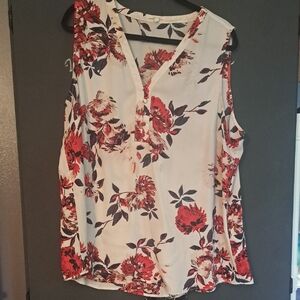 Maurices Red and Black Floral Blouse